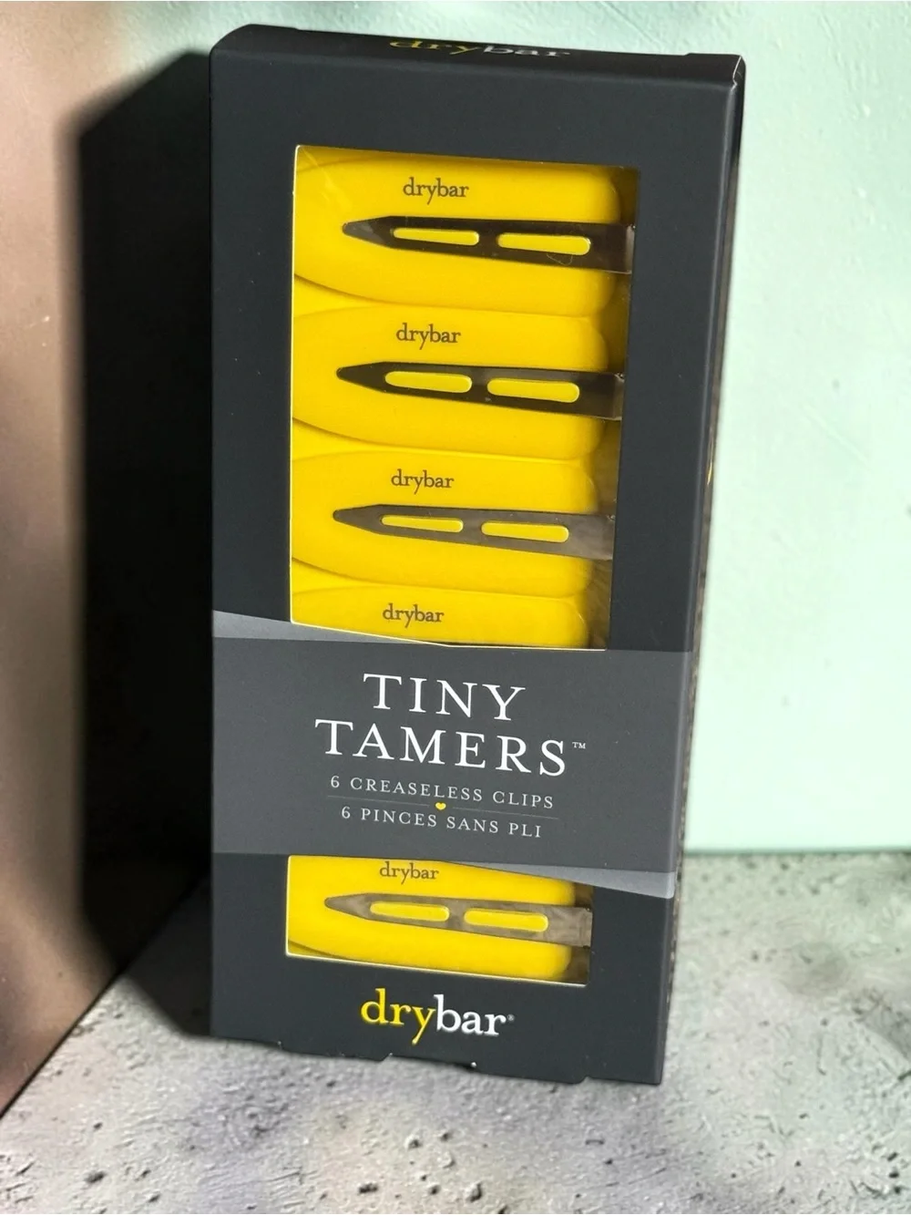 drybar Lemon Drop Daily Detangler Brush & Tiny Tamers Clip Set - NEW